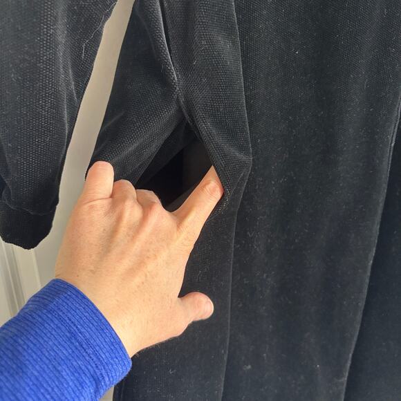 VINTAGE Maharishi MHI Black Victorian Overcoat 12 car coat lady coat ruffle - Picture 7 of 12